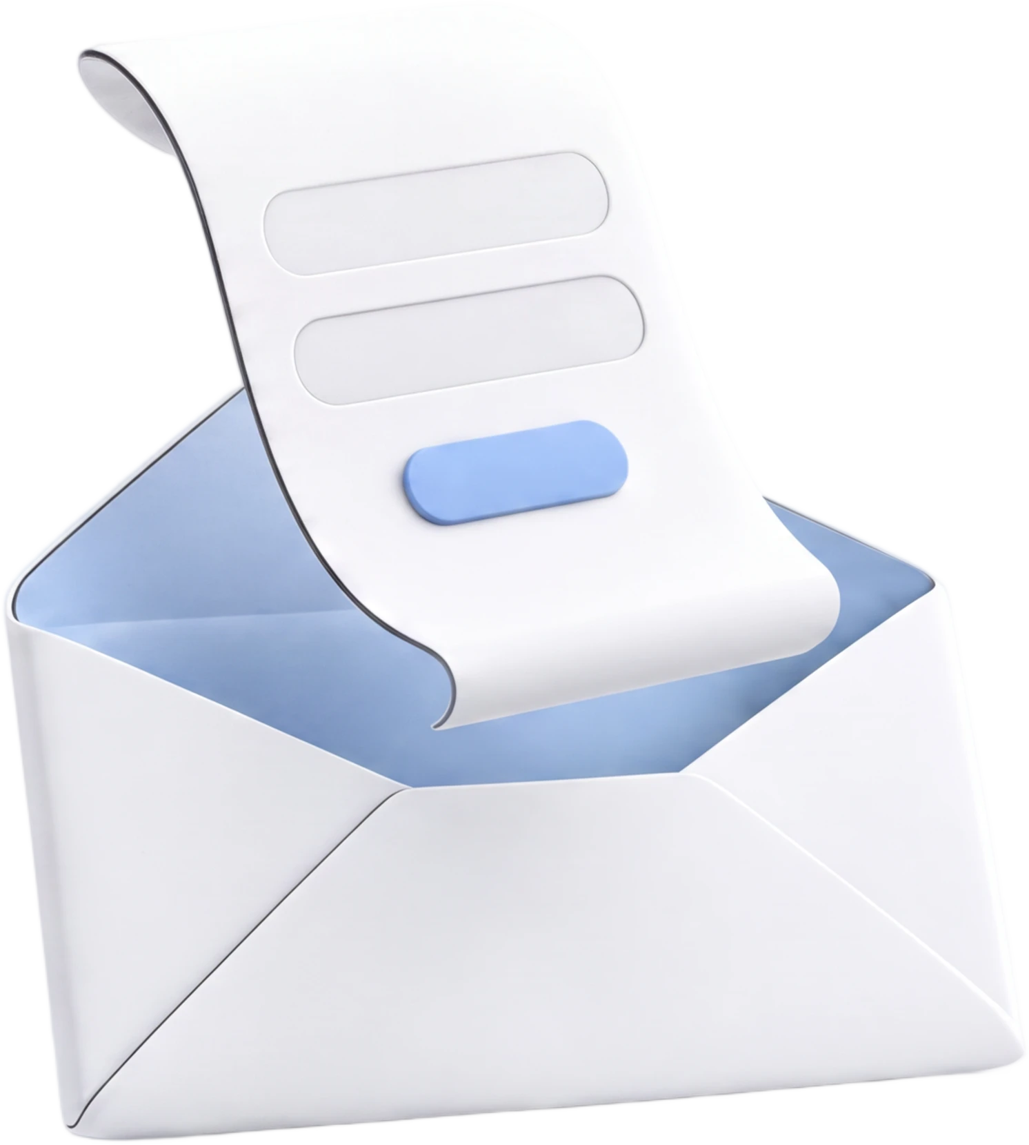 A form arriving in an open envelope